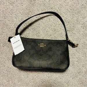 Coach Black and Brown Signature Shoulder Bag